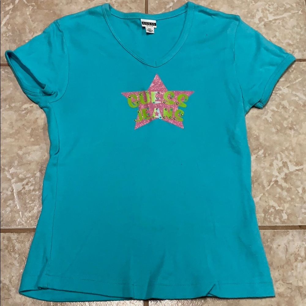 Guess jeans, T Shirt, M/L, rhinestone design